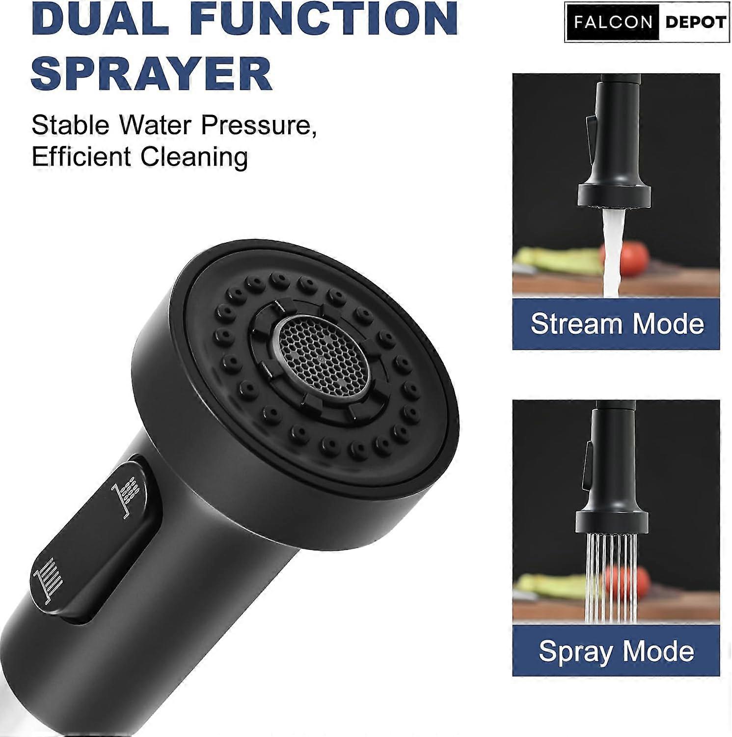 Matte Black Touchless Pull Down Kitchen Faucet with Sprayer, Motion Sensor, Dual Spray Modes Ref:8020