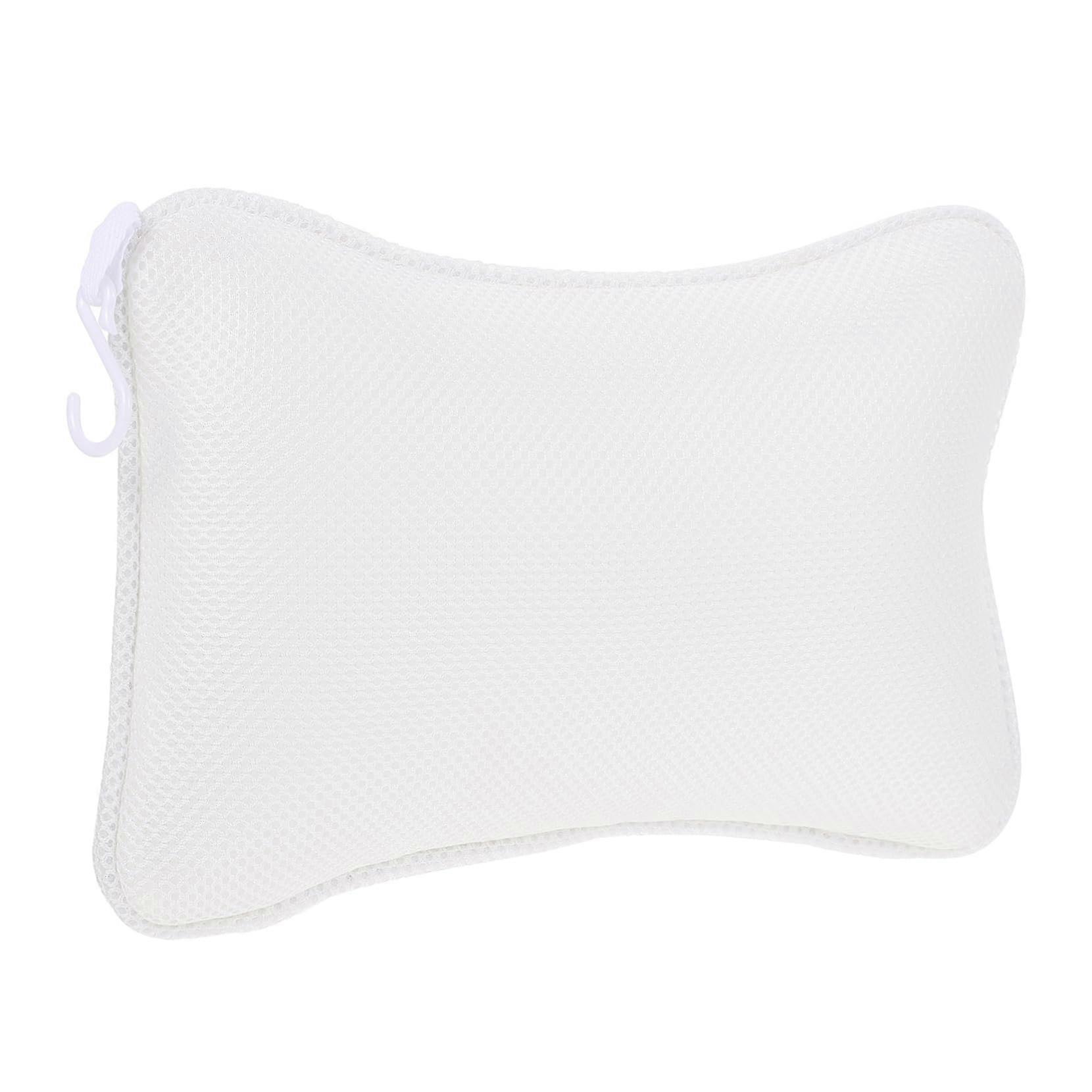 Bone Shape Bath Pillow with Suction Cups, Ergonomic Neck and Back Support, QuickDry 3D Mesh