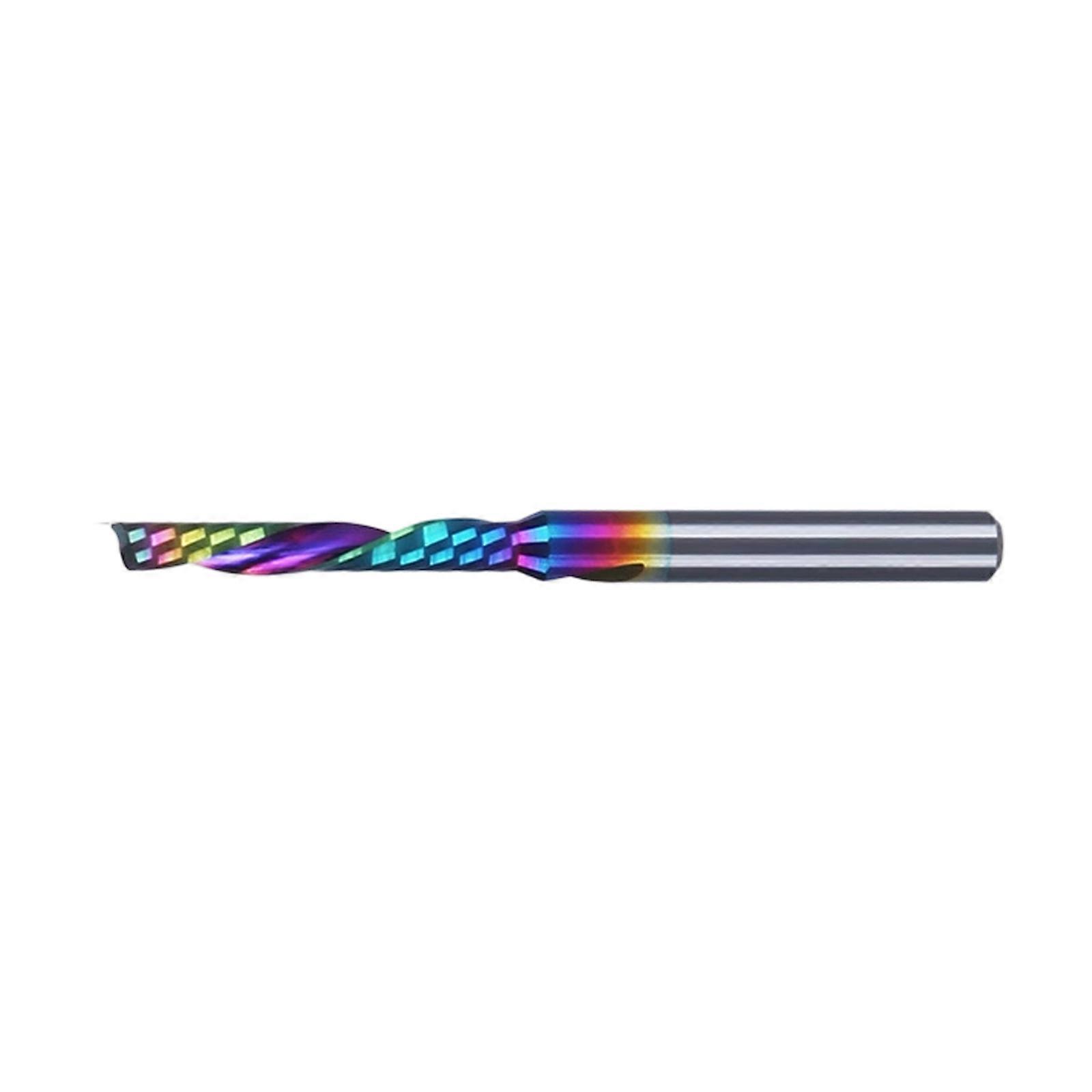 High Efficiency Coated Left Handed Single Flute End Mill Reducing Tool Change Frequency Increasing Workshop Productivity Multicolor