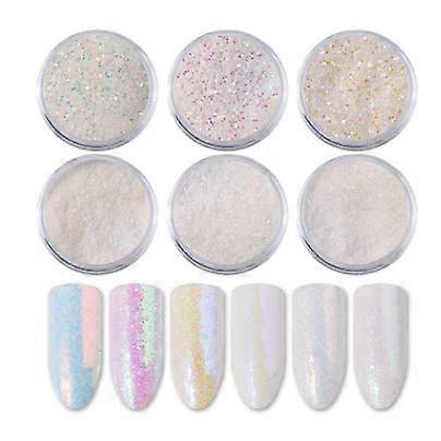 White 3D Glitter Nail Art Decorations Set with Sparkle Charms for Easy Glue Application