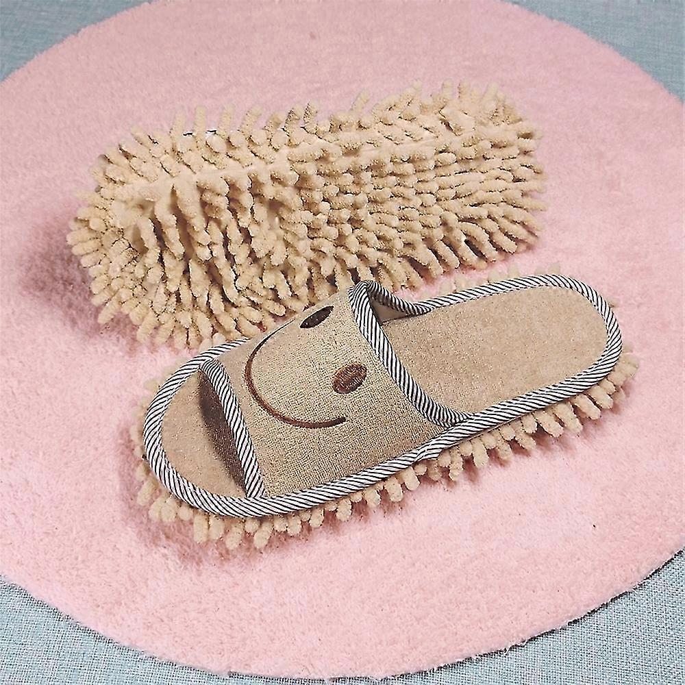 Microfiber Cleaning Slippers with Removable Chenille Sole for Dust and Floor Cleaning