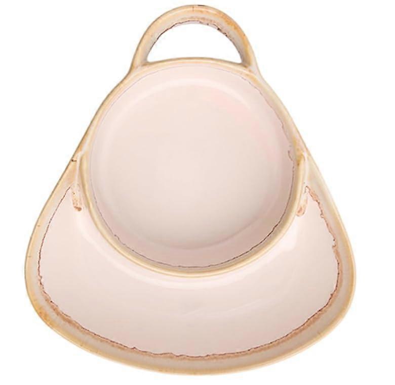 Ceramic Serving Dish with Handle, Navy Blue Divided Tray, Dual Compartment Retro OventoTable