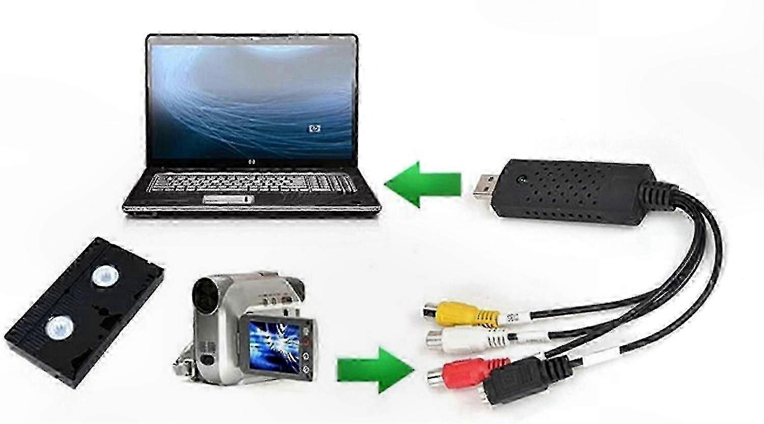 USB 2.0 videoopptaksadapter for VHS til digital konvertering