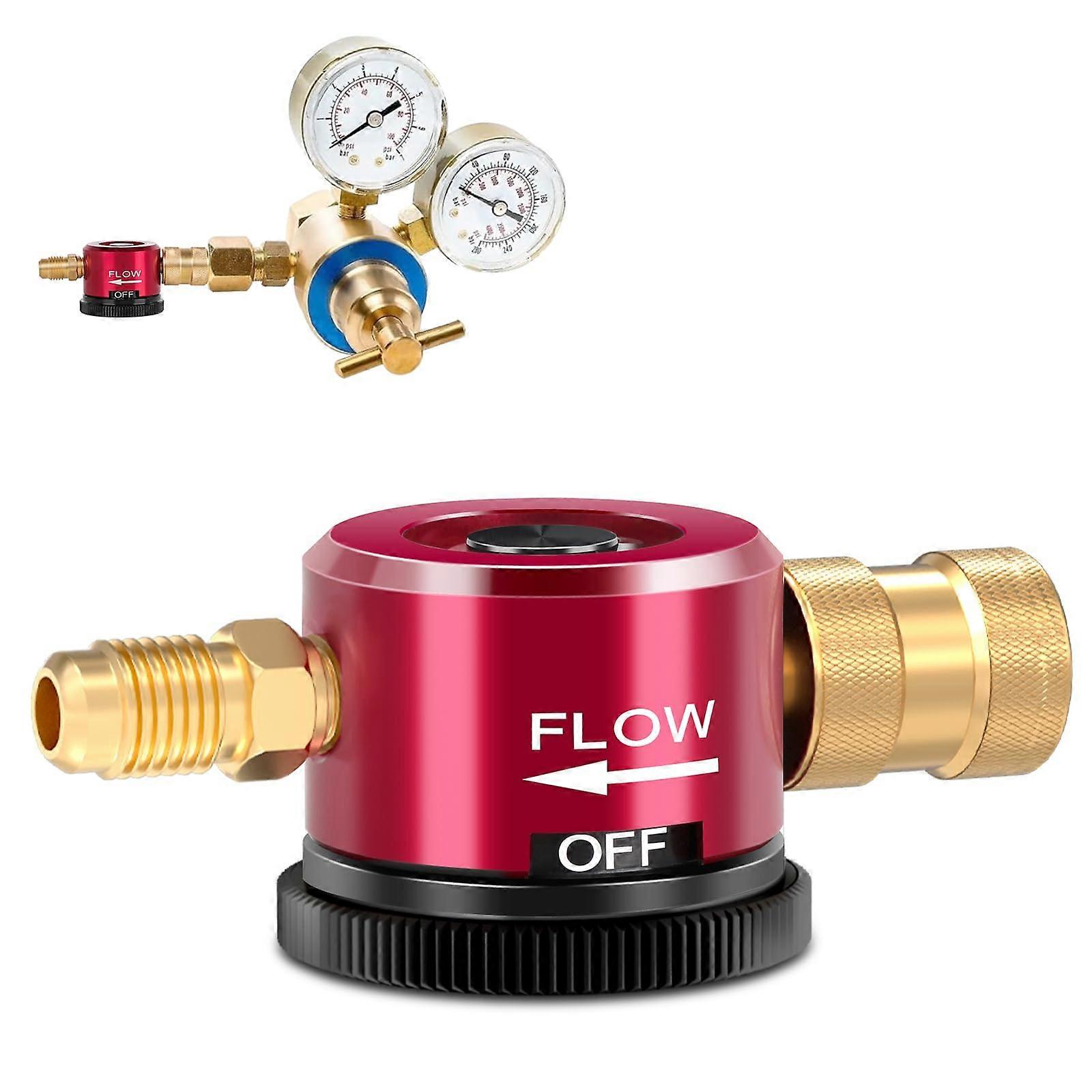 Nitrogen Purge Tool with Adjustable HVAC Regulator, Precise Flow Control, AllMetal, Red