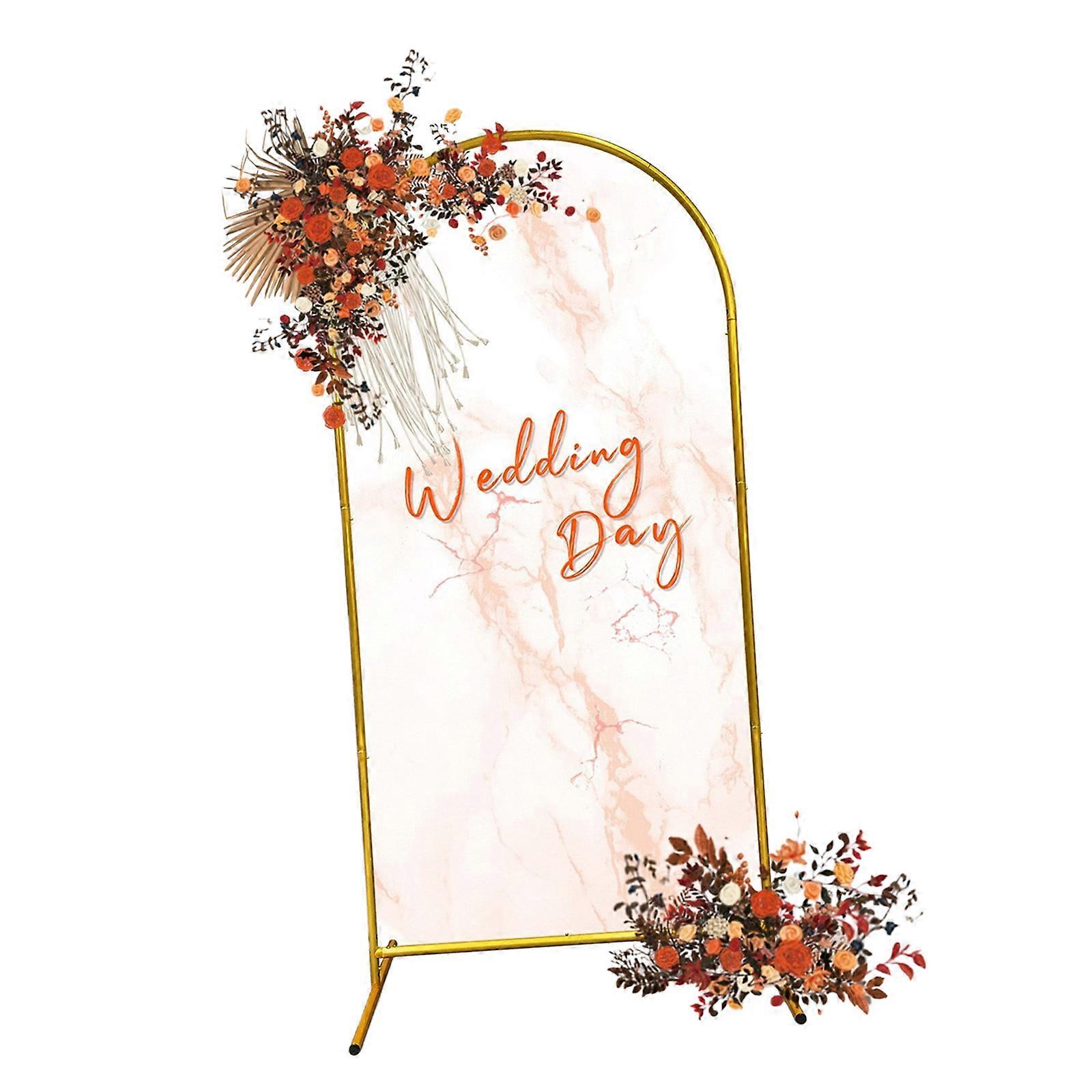 Versatile Golden Party Arch Frame Multiple Dimensions Metal Construction Event Decor Solution Multicolor