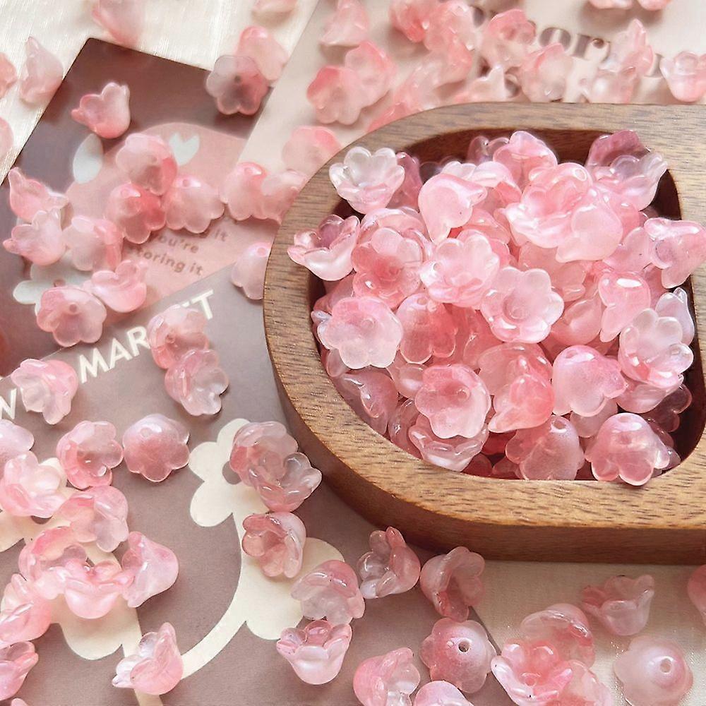 Lampwork Beads Flower Salmon 12x8mm 30pcs/set