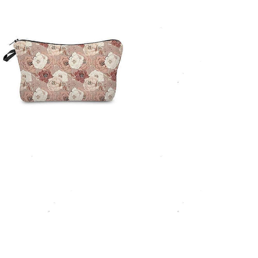 1pc Polyester with Sponge Cosmetic bag Rectangle Rosy Brown 22x13.5cm