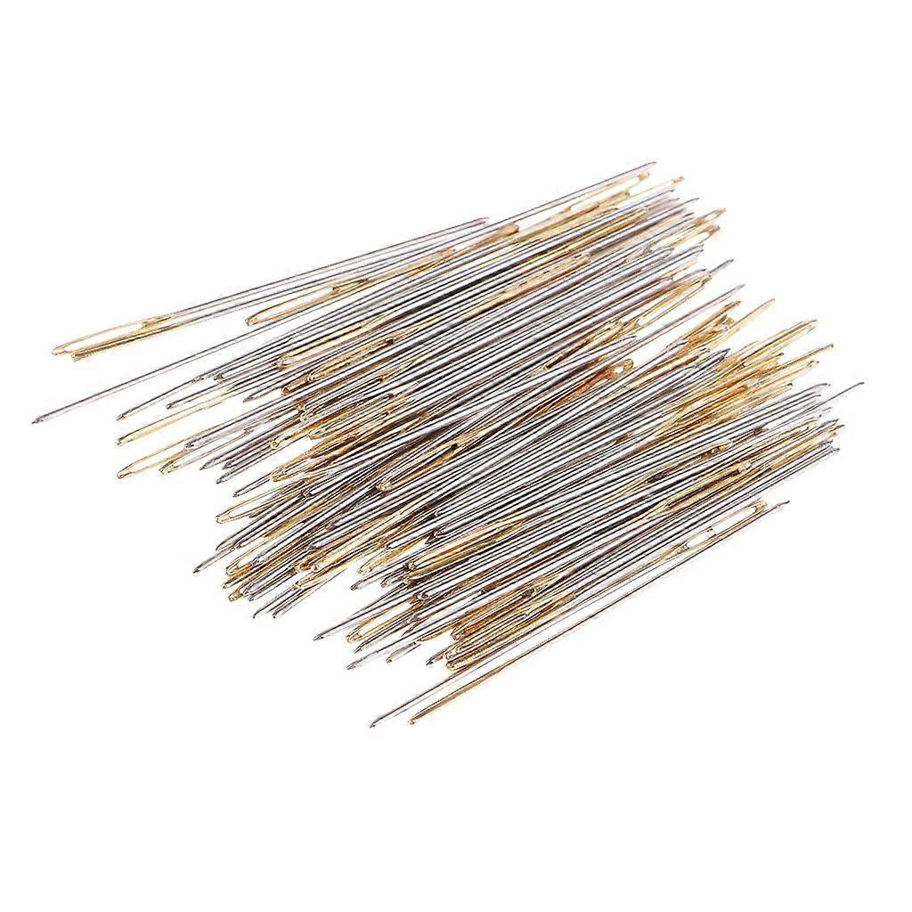 100x Big Eye Hand Sewing Needles Easy Threading Large Eye Design for Crafts and