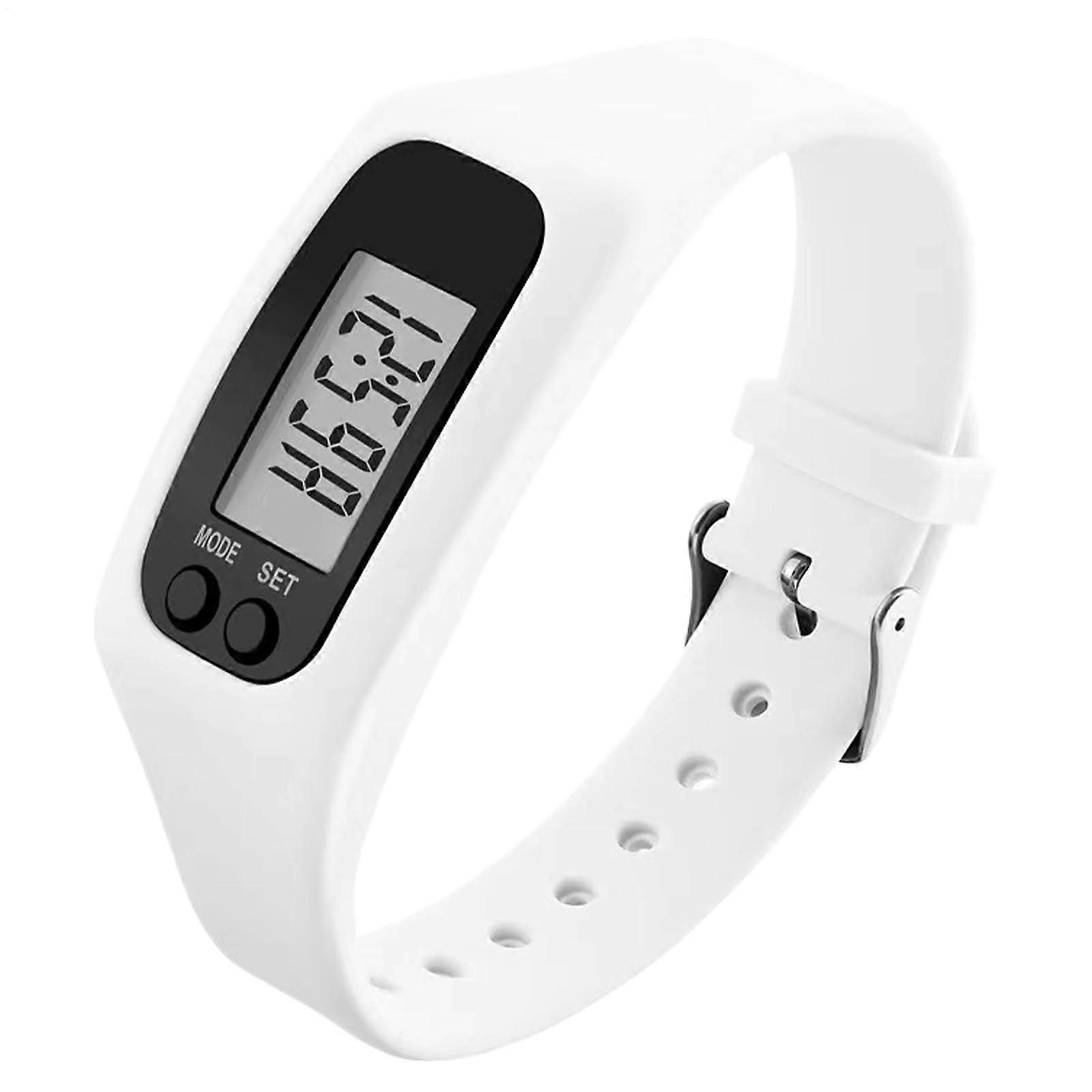 Pedometer Watch with RealTime Step Tracking, Calorie Counter, No Phone Needed, White