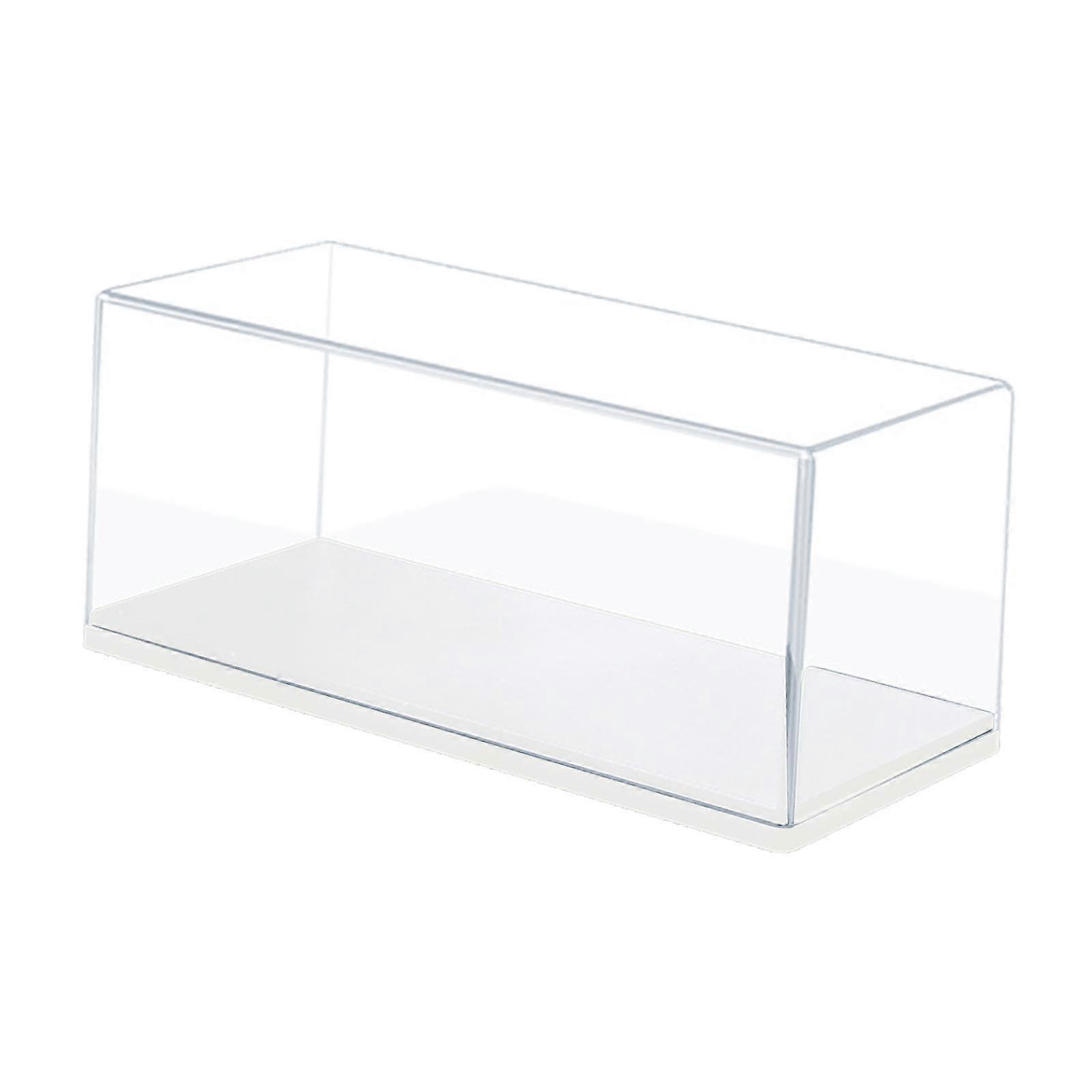 1:43 Scale Model Car Display Case Acrylic Diecast Box with White Base Dustproof Clear Showcase