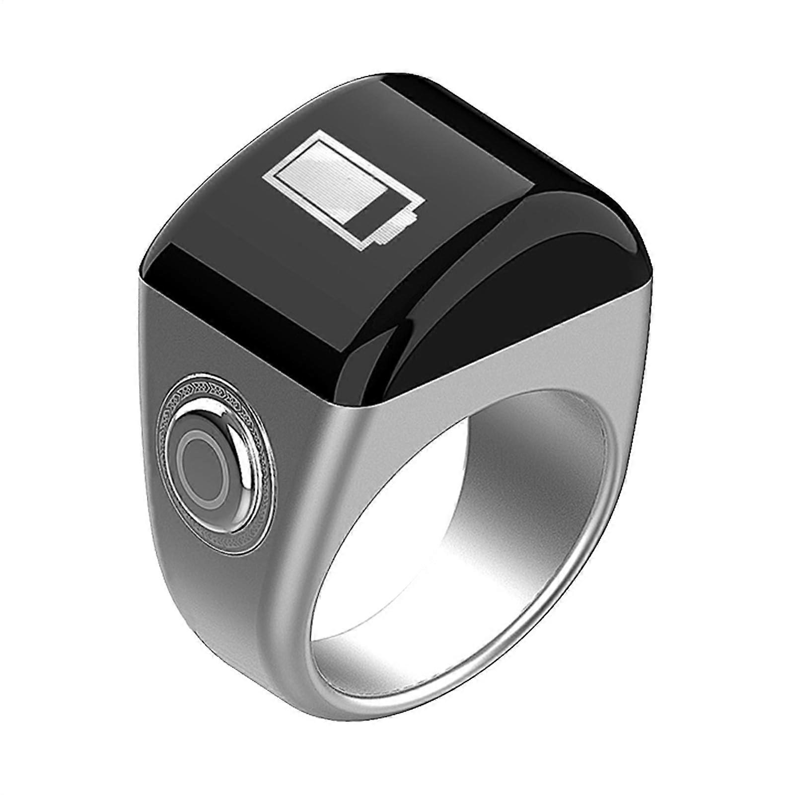 Electronic Prayer Counter with LED Display, Rechargeable Smart Tasbih Ring Tracker and Vibration Alerts