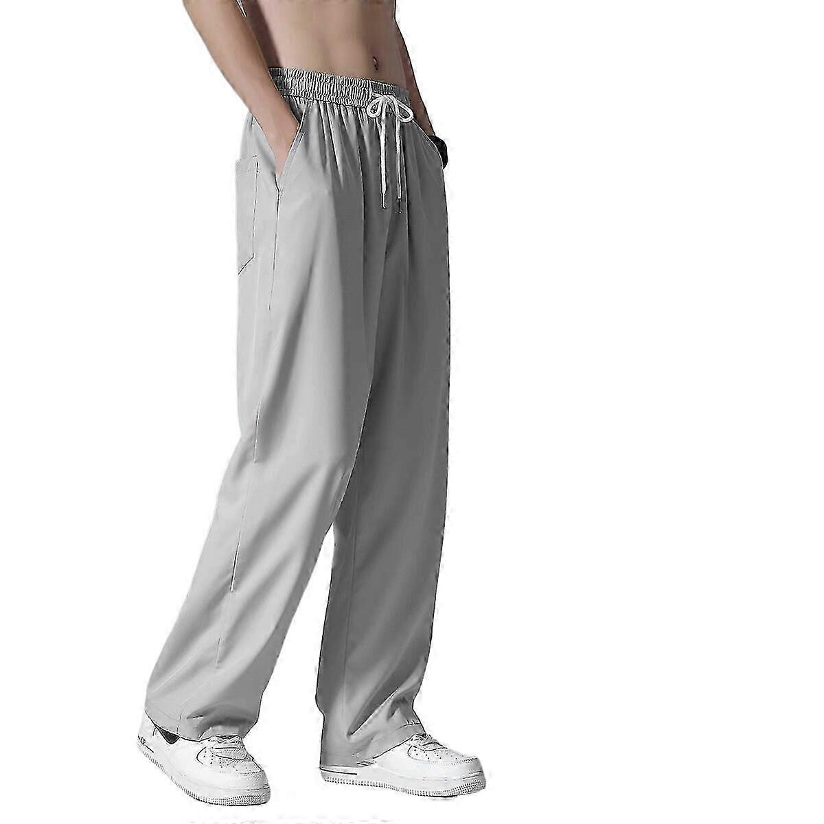 Breathable pants for men ice silk thin and quick drying