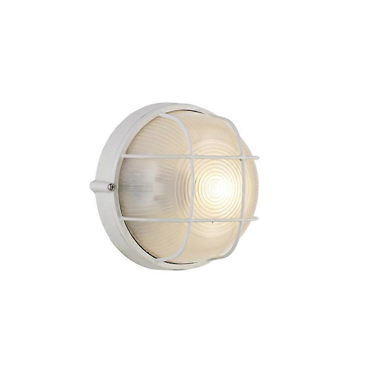 Avon Round Wall/ceiling Lamp, 1 Light E27, Ip44, White/glass
