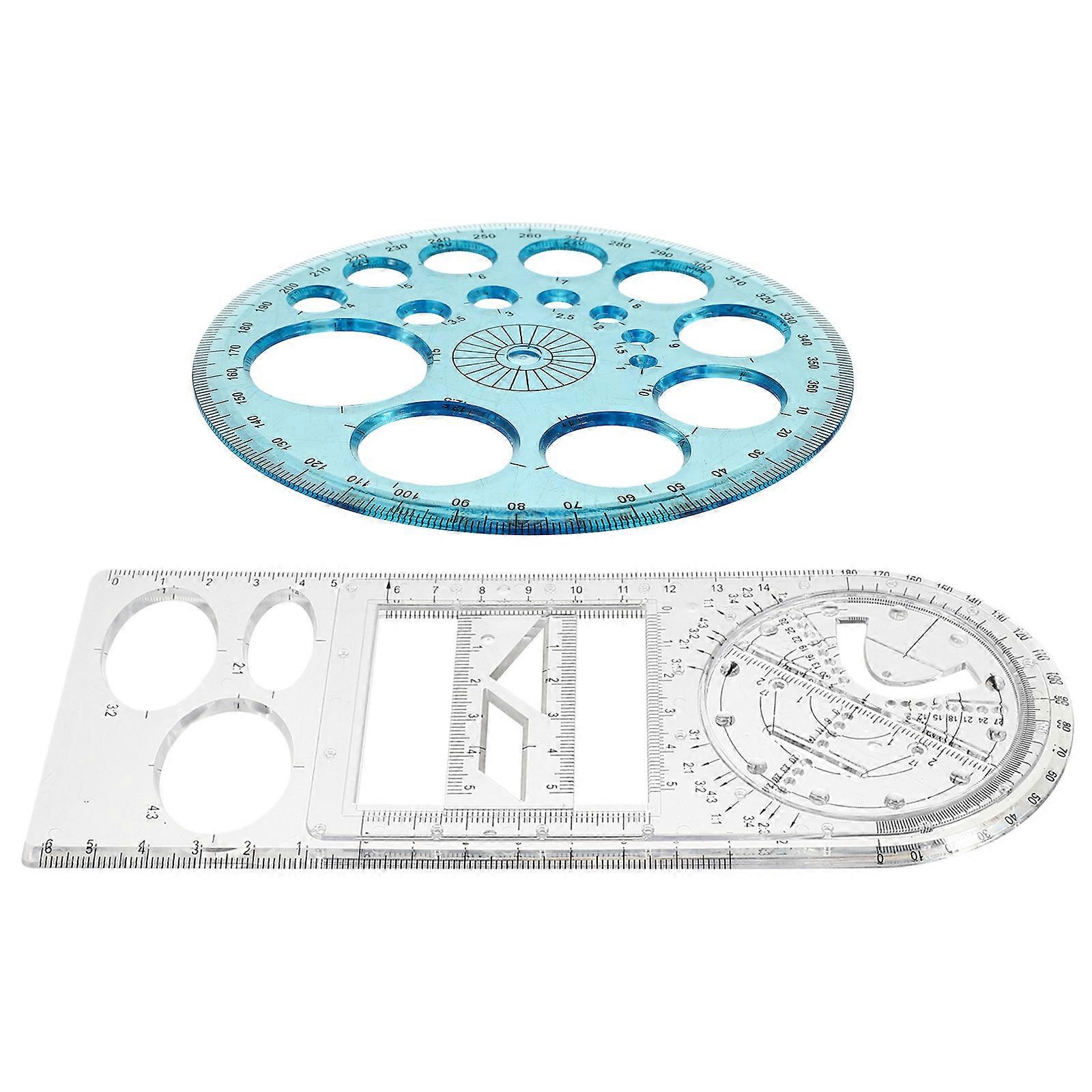 Geometric Drawing Ruler Set for Students Measuring Tool 1Set Multifunctional