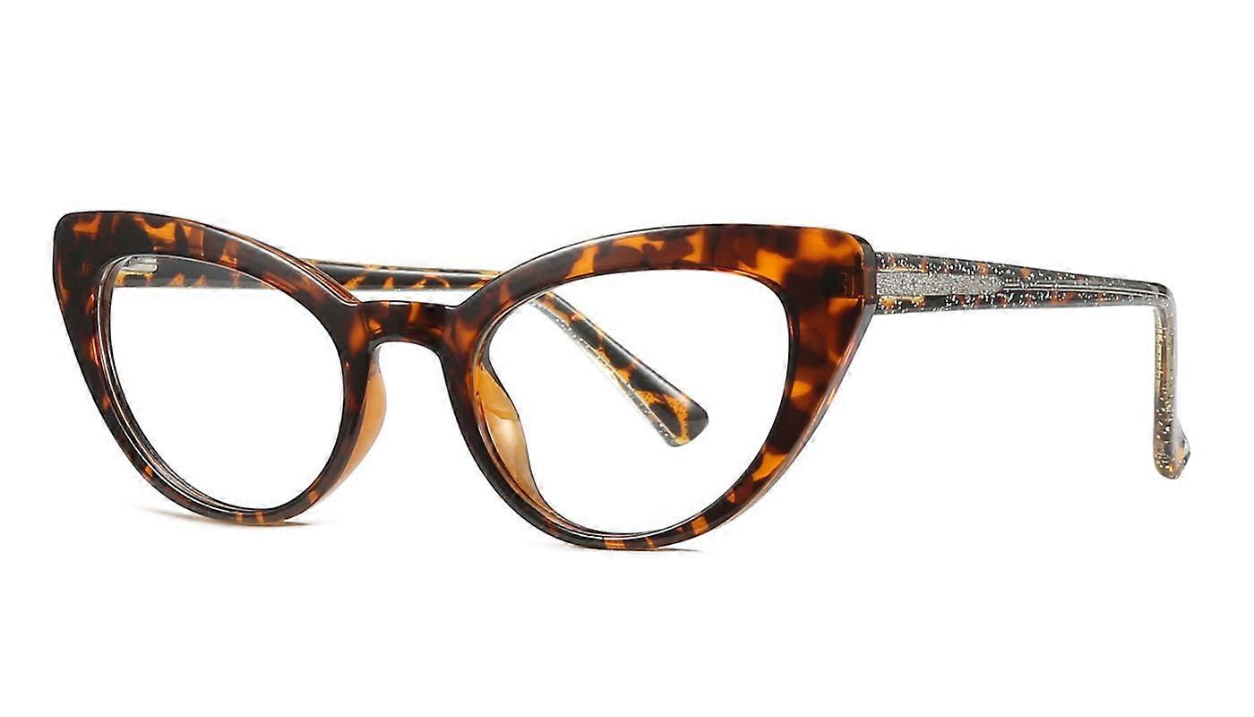 Women's Cat Eye Blue Light Blocking Reading Glasses Leopard Print TR90 +3.5