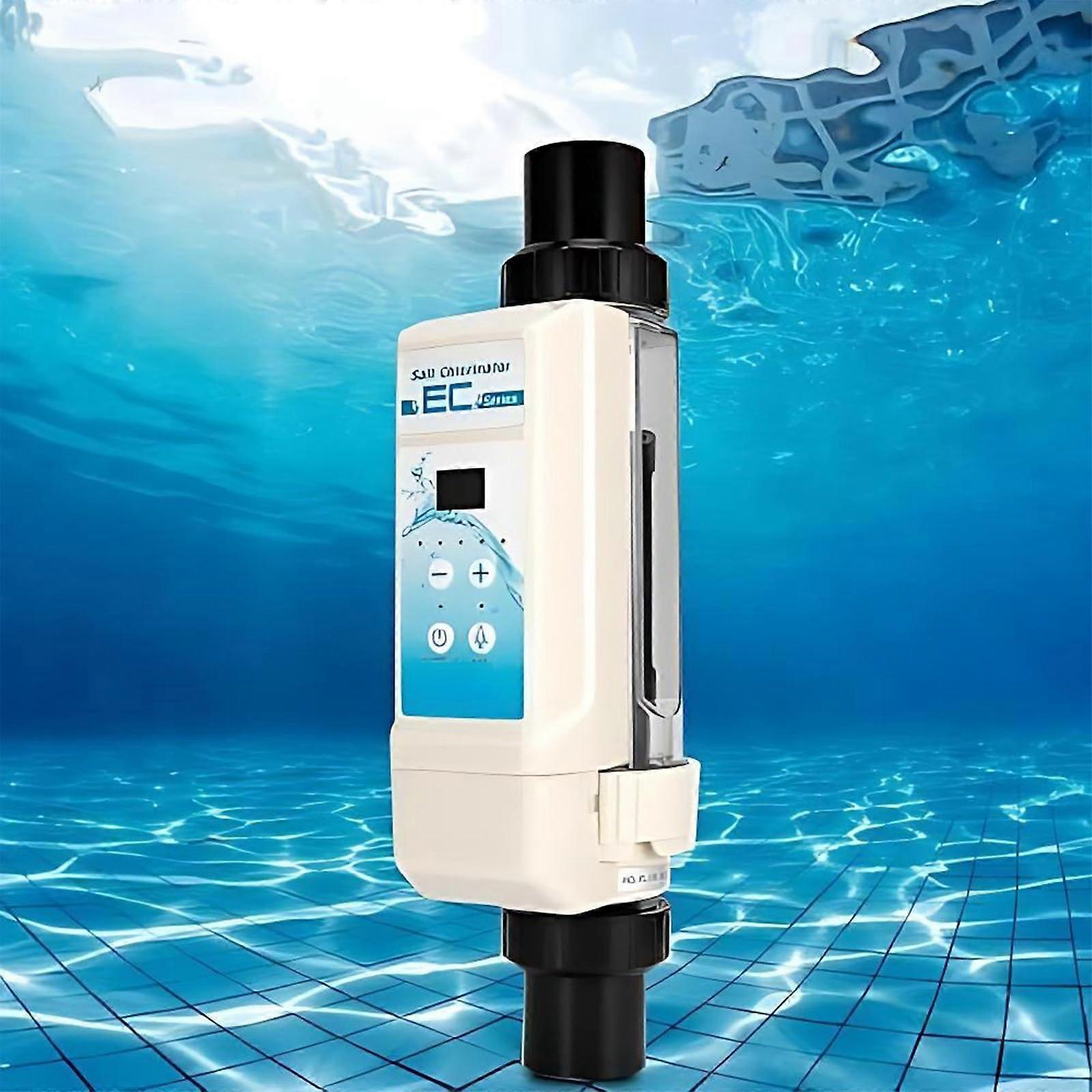 Saltwater Chlorinator for InGround Pool, EC8 Size Automatic Pool Salt Chlorinator with LED Control Panel
