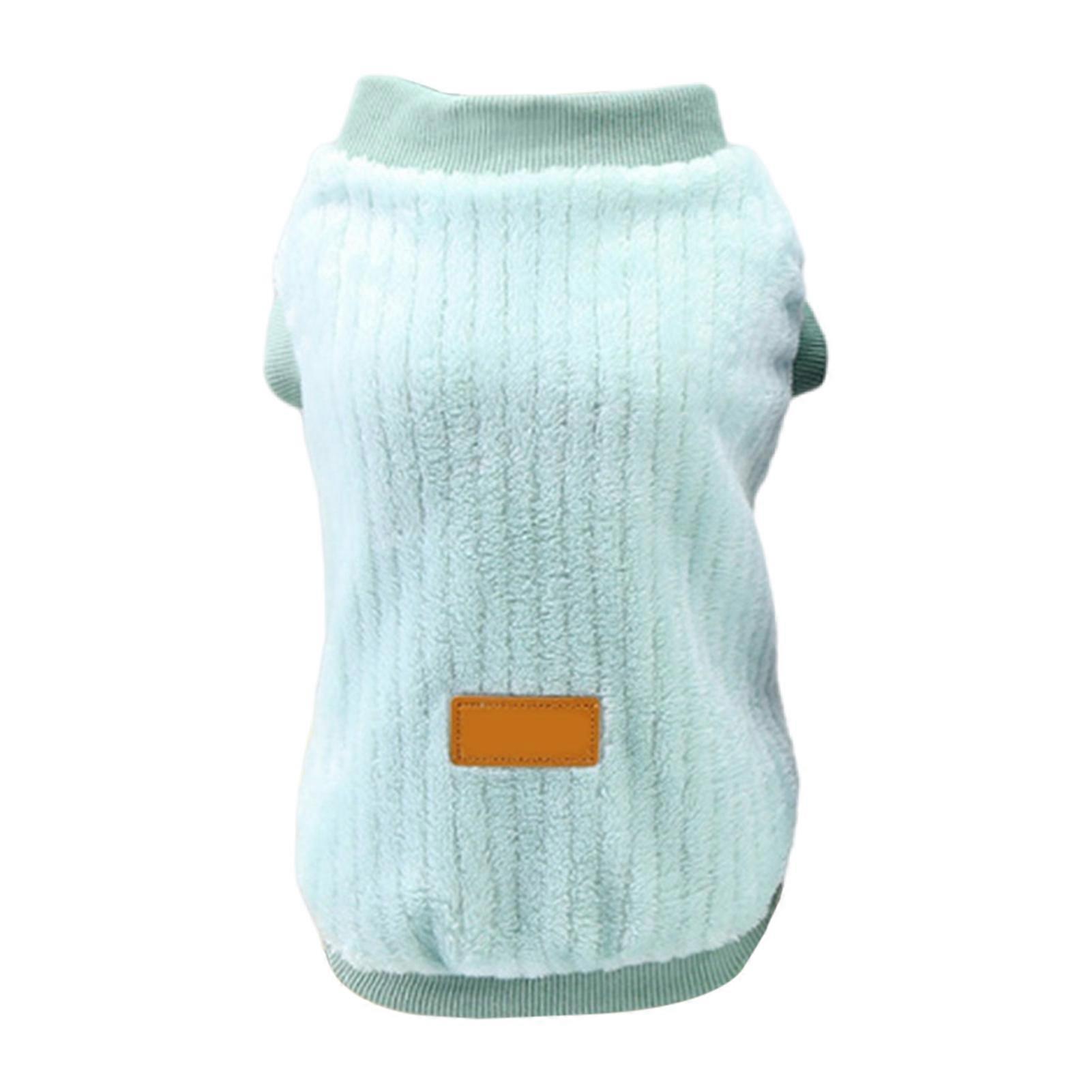 Dog Sweaters Comfortable Round Neck Solid Color Pet Winter Pullover Clothing for Home