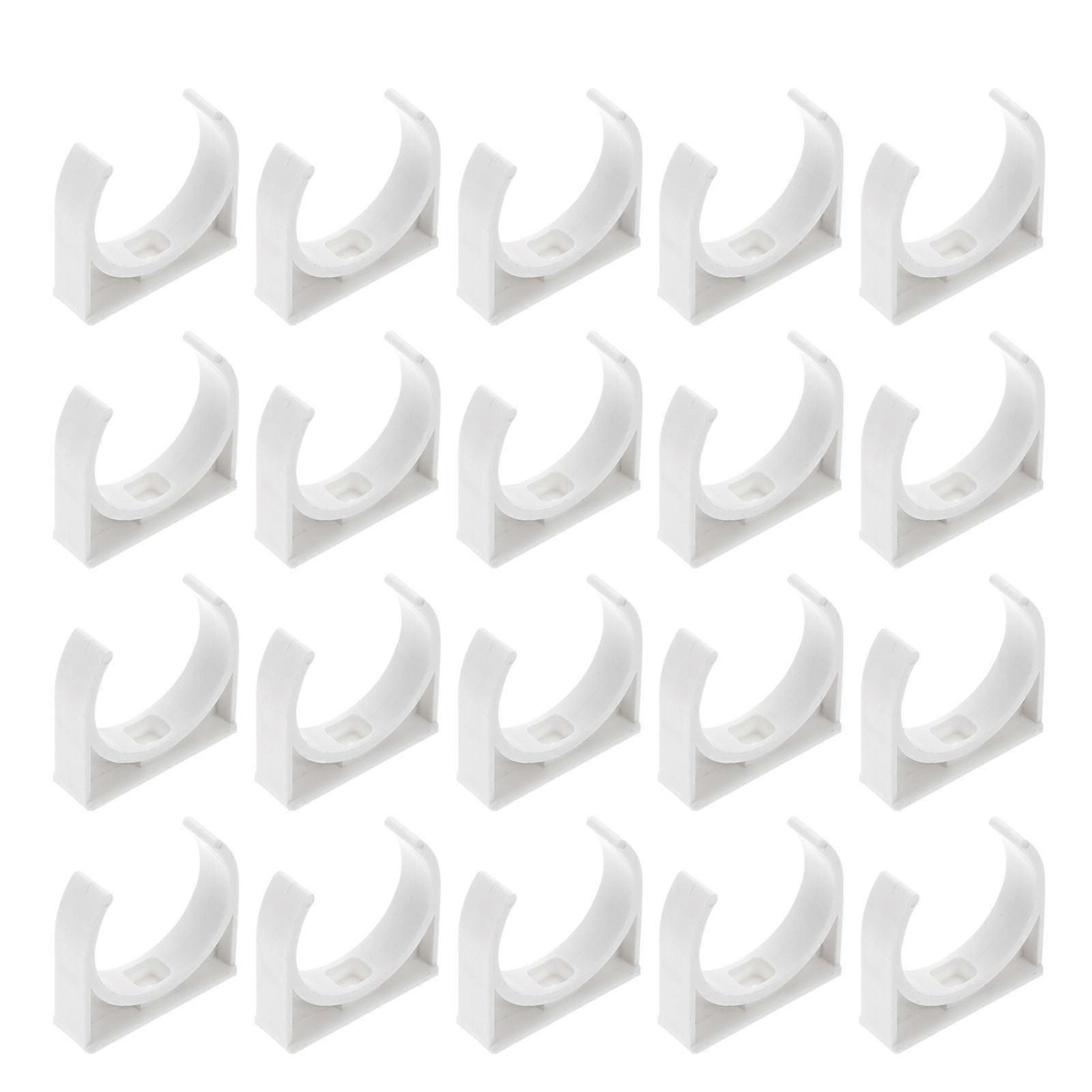 PVC Clamp U Shape Pipe Support for Pipe Fixing 100Pcs White