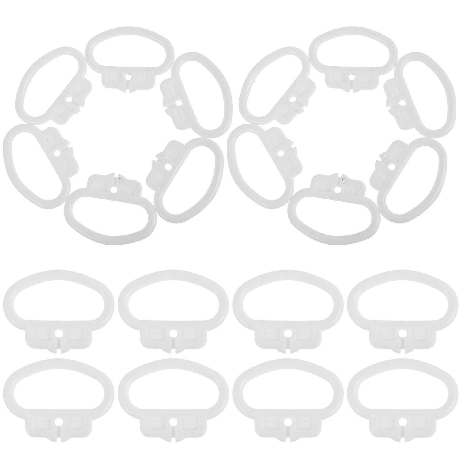 White PP Pull String Music Box Pull Ring Handle for Repair 20Pcs Set