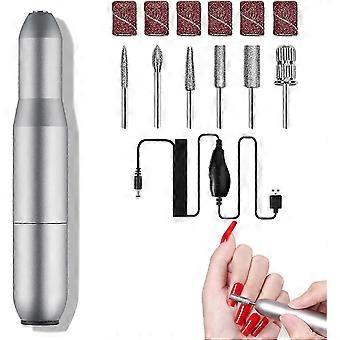 Elektrische nagelboormachine, 12-in-1 draagbare elektrische manicure- en pedicurekit, stille professionele nagelboormachine met USB 20000 RPM, Moederdag