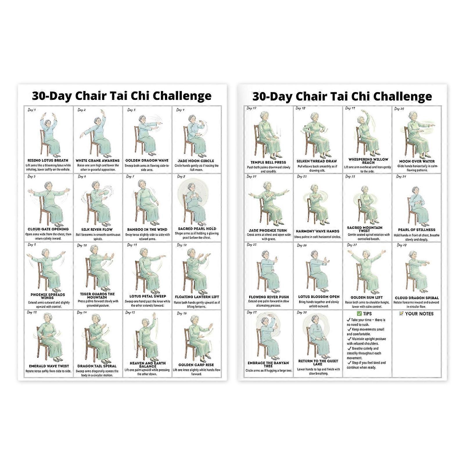 Printable Workout Poster For Elderly - Seated Poses To Boost Mobility - for Gift