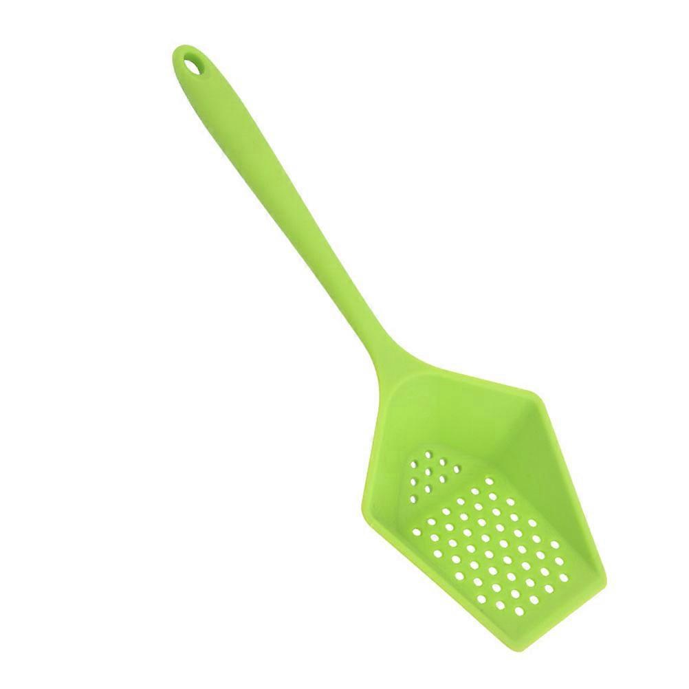 Green Silicone Multi-Function Filter Scoop for Kitchen Use