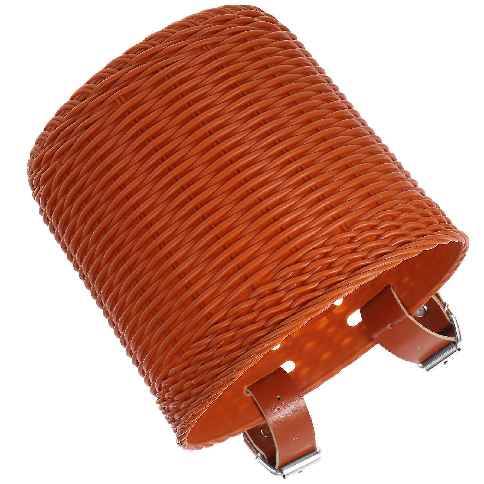Multi-Function Bike Front Basket Plastic Storage Basket Brown