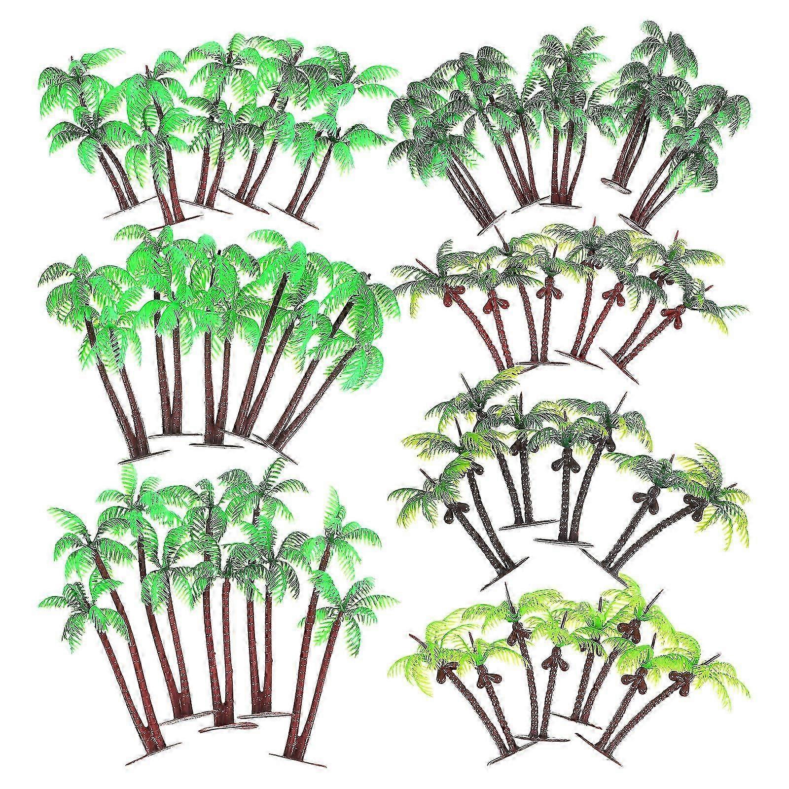 Plastic Coconut Tree Model for Decoration 31Pcs Artificial Palm Trees Set