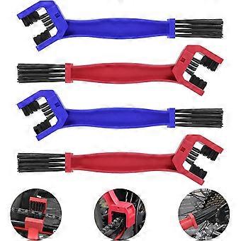 4 piezas de cepillos para cadena de bicicleta, kit de cepillos limpiadores de cadena de bicicleta y motocicleta 3 en 1, herramienta duradera de mantenimiento y limpieza de engranajes de cadena de bicicleta, cepillo para bielas de bicicleta F