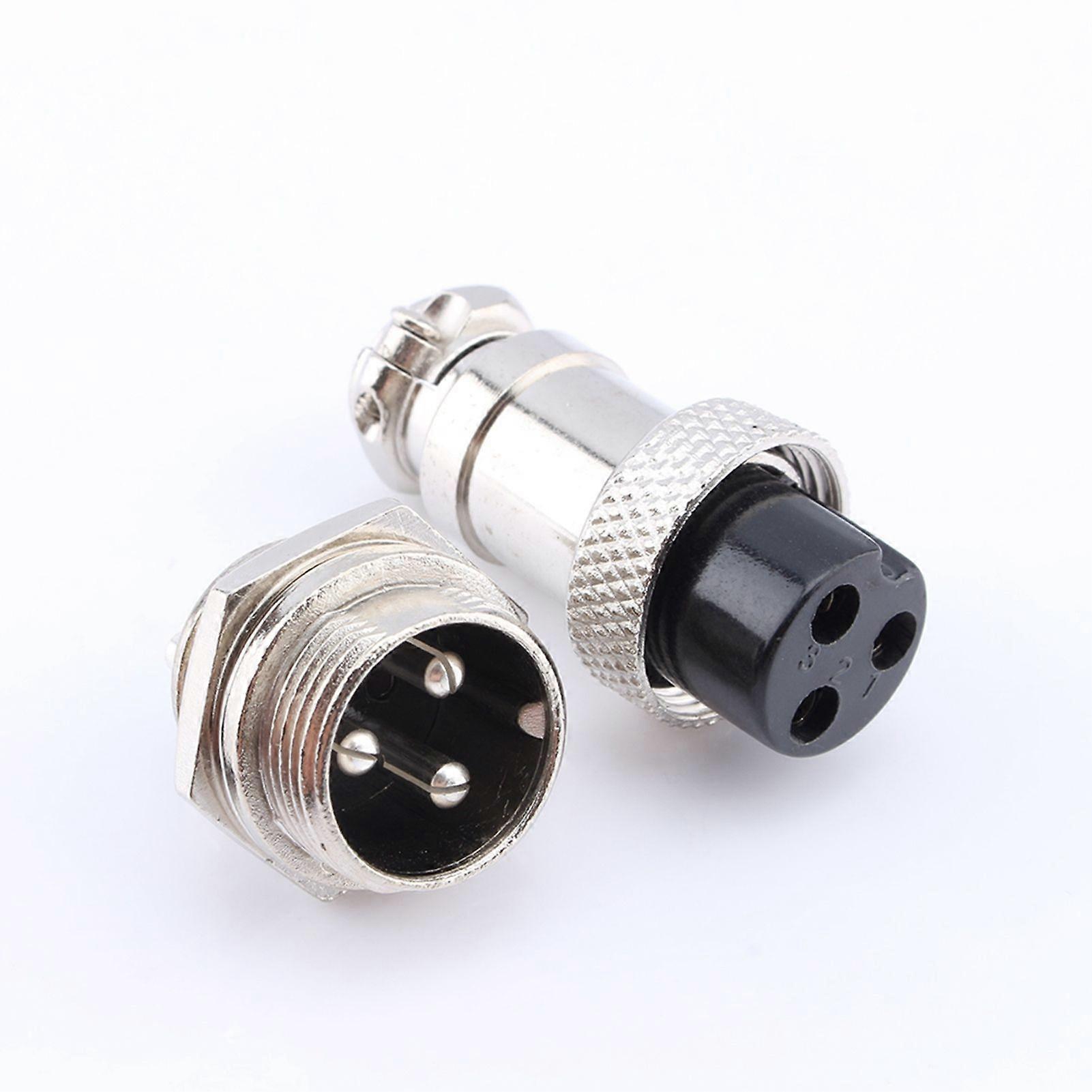 High quality  Aviation plug connector GX16 plug + socket 3 pin