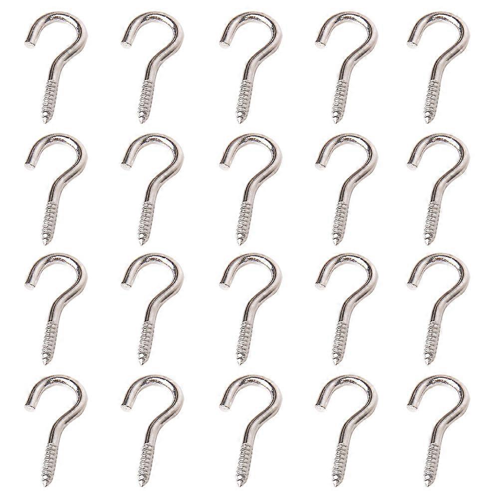 100pcs Nickel Plating Screw Eye Hooks (Silver)