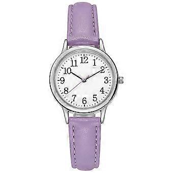 Reloj de cuero minimalista de cuerda, reloj de cuarzo elegante para mujer, reloj de moda con correa y esfera luminosa, reloj vintage para mujer.