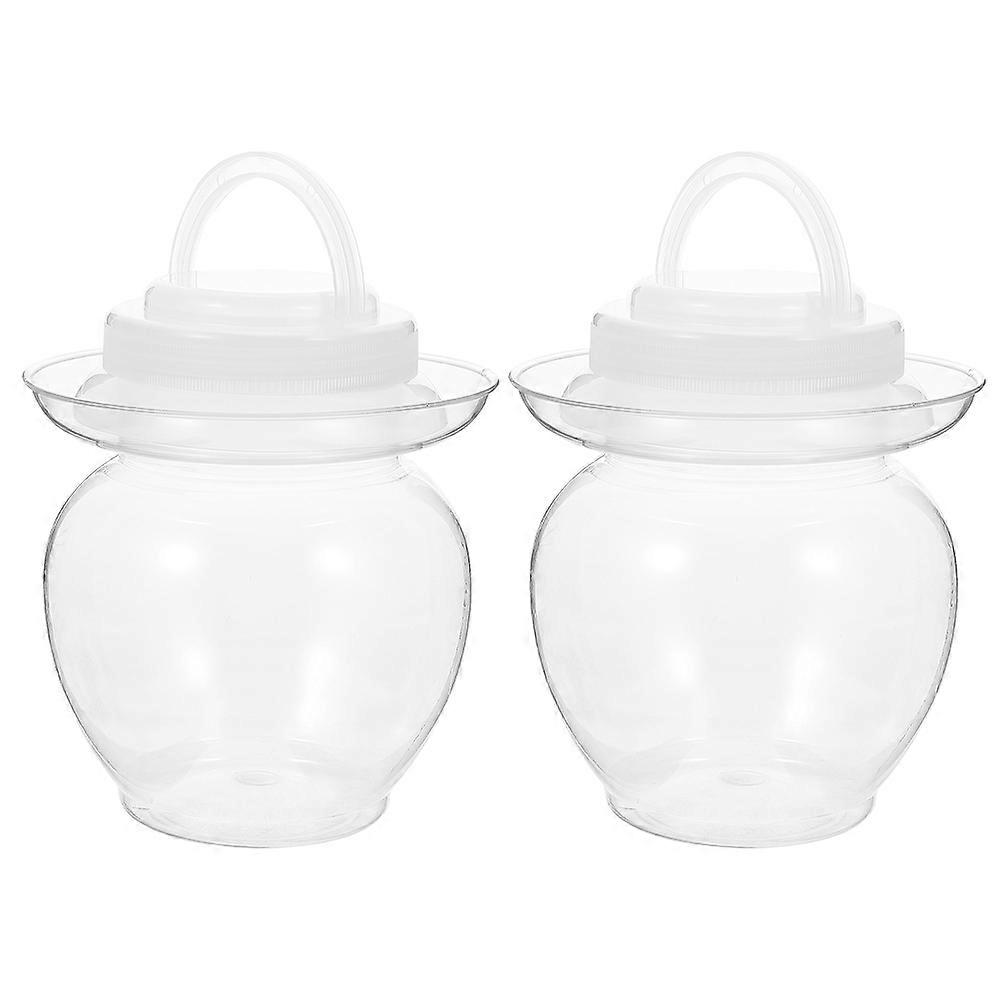 2Pcs Transparent Pickle Jars Multi-function Storage Jars Household Pickle Holders
