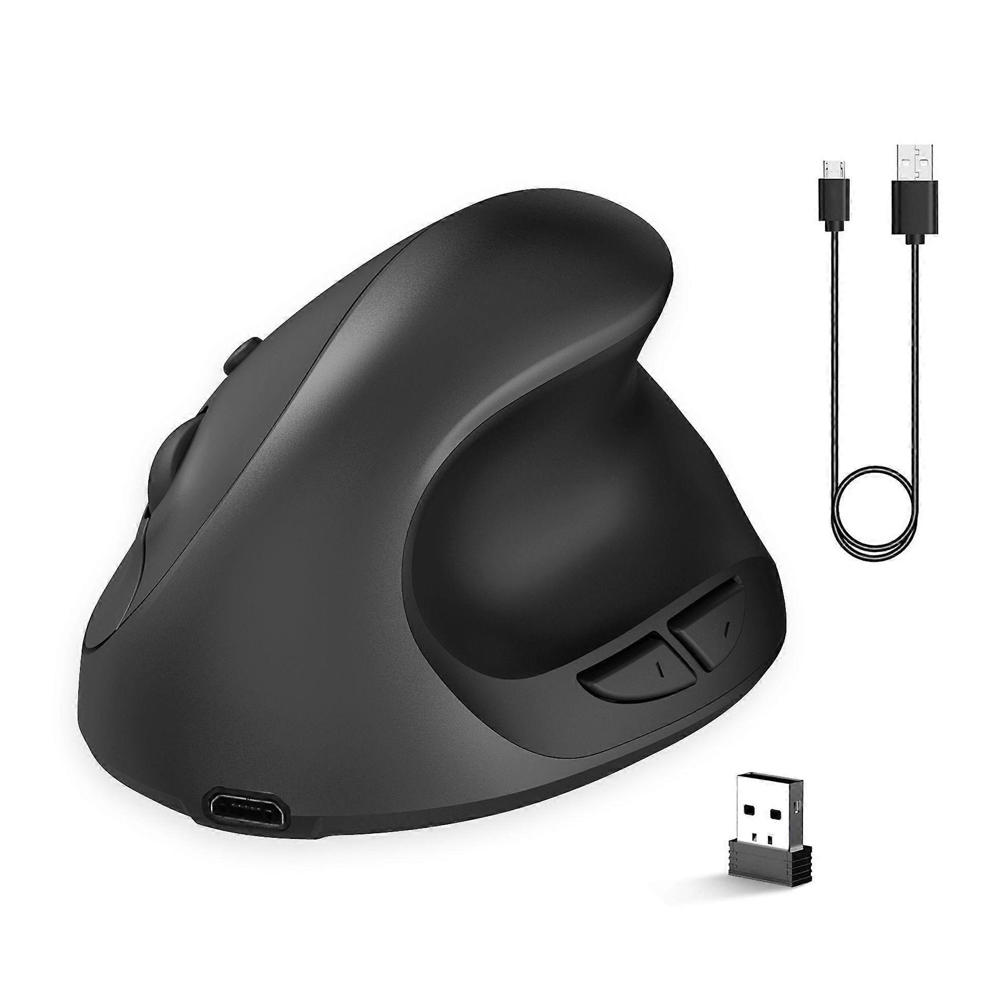 Rechargeable 2.4GHz Wireless Vertical Mouse (Black)