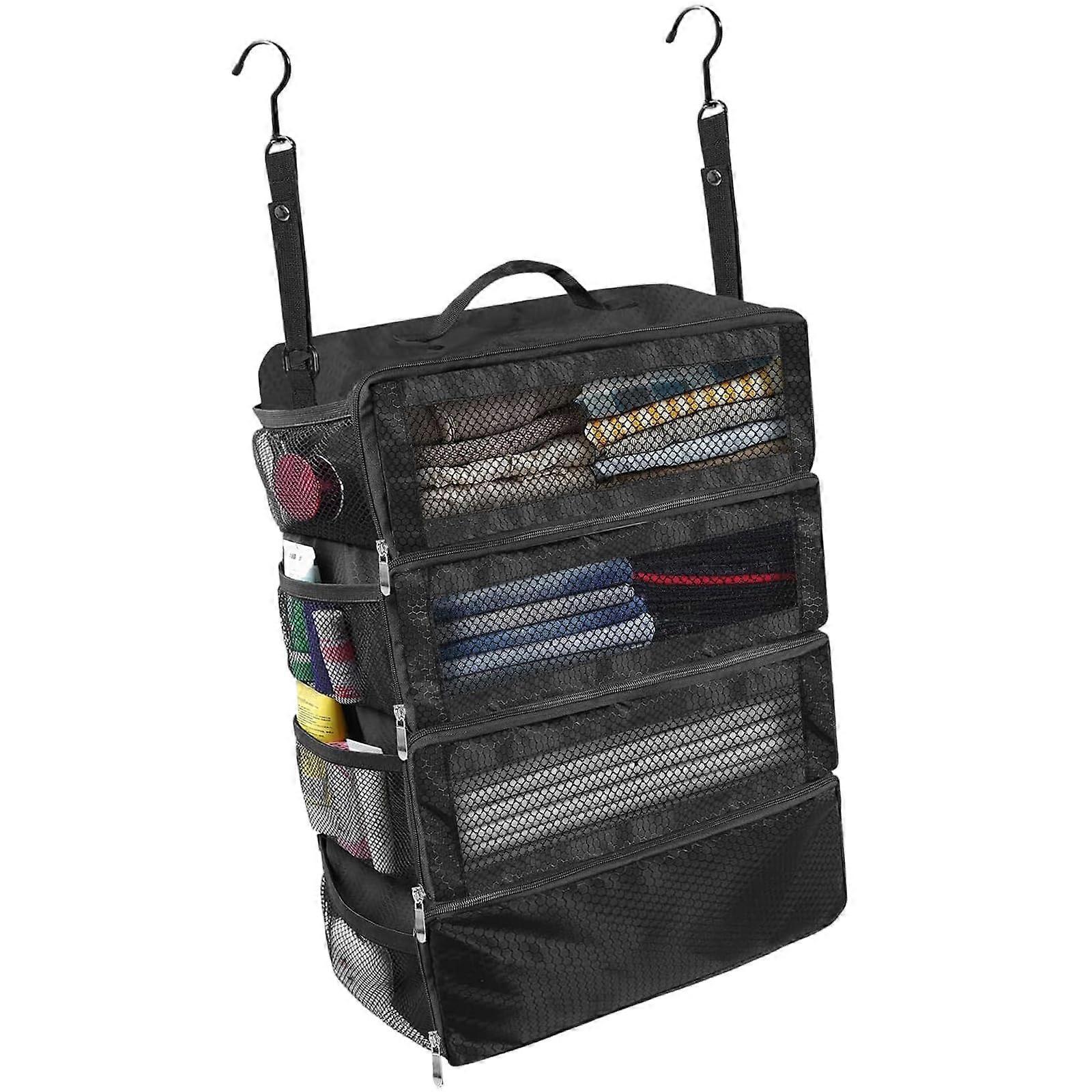 Foldable Travel Clothes Storage Bag with MultiSection Organization and SpaceSaving Foldable Design