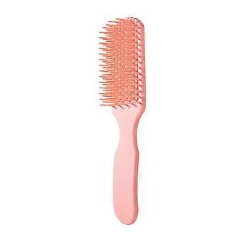 Peine desenredante de dientes anchos y cepillo de masaje para todo tipo de cabello, rosa, mango antiestático.