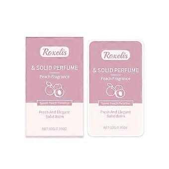 Roxelis Persika Solid Parfym Färsk Frukt Ljus Hållbar Bärbar Solid Balm Frukt Solid Eau de Toilette