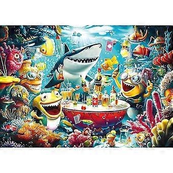 Jigsaw Puzzles Underwater Ocean Puzzle Colorful Cartoon Fish and Shark Sea Scenewith Letters Puzzle Included CYQL-804