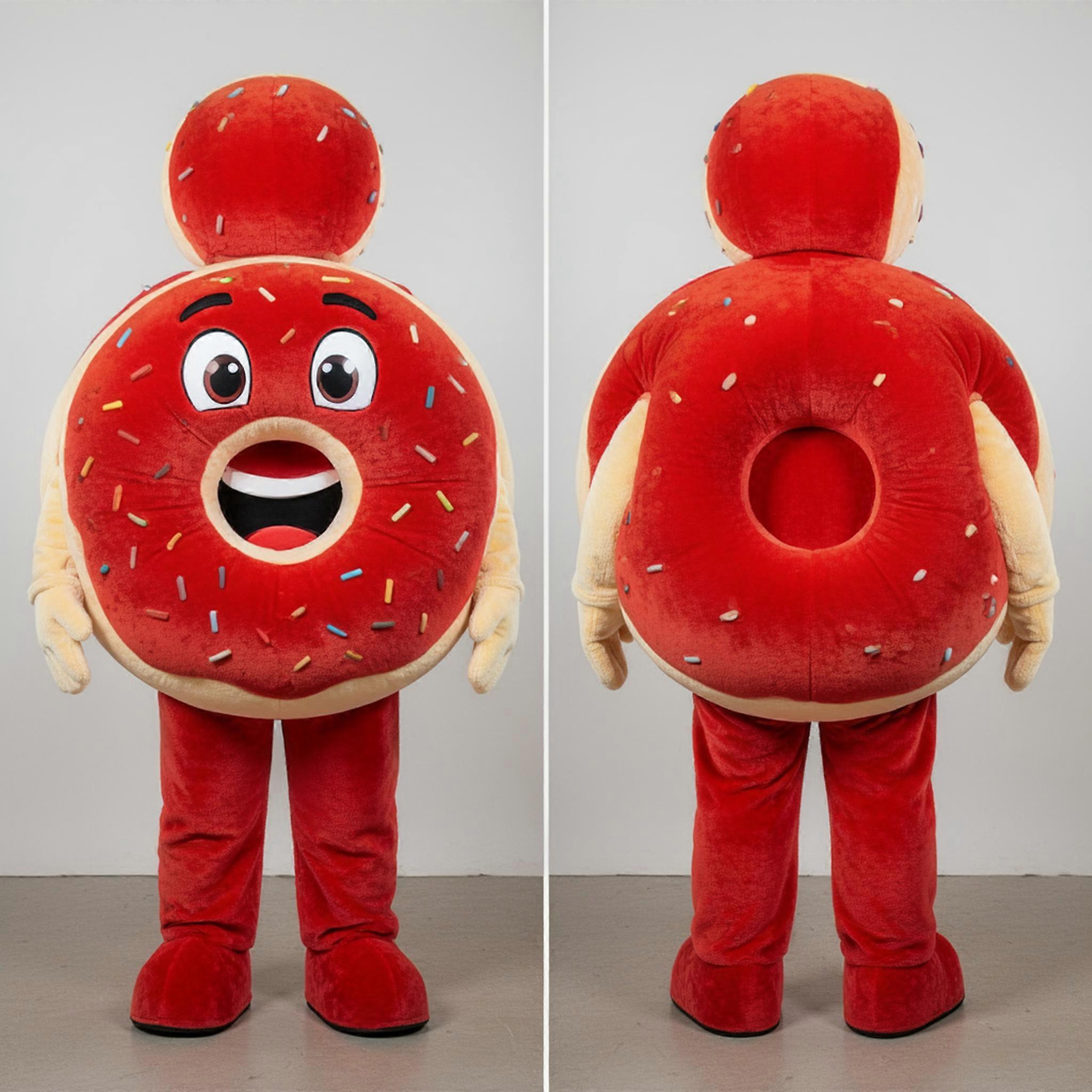 MASTICOT Red Round Bagels Mascot