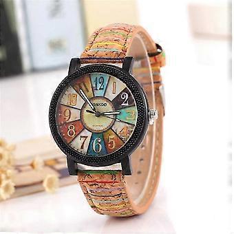 Orologi Per Le Donne Orologi Al Quarzo Vintage Per Le Donne Con Modello Multicolore Cinturino In Pelle Casual Bracciale Orologio Regalo Meraviglioso