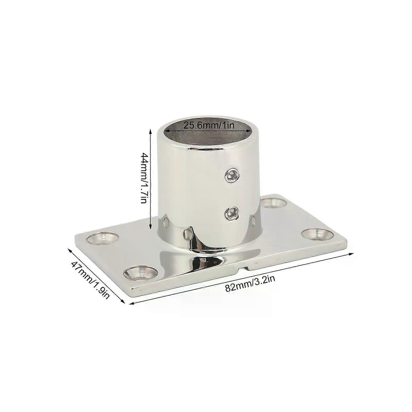 1Pc Boat Handrail Fitting Rectangular Base Silver Rugged Rustproof Boat Deck Handrail Rectangular Base 90 for Boat Marine Yacht