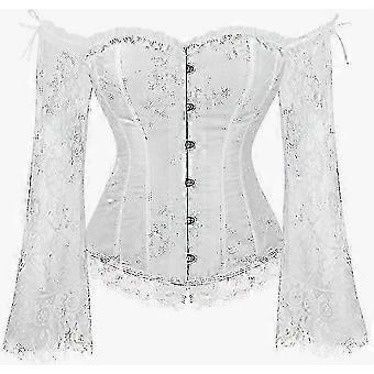 Corset Women's Halloween Christmas Full Breast Lace Up Corset, Back Corset With Shoulder Sleeves_vcx