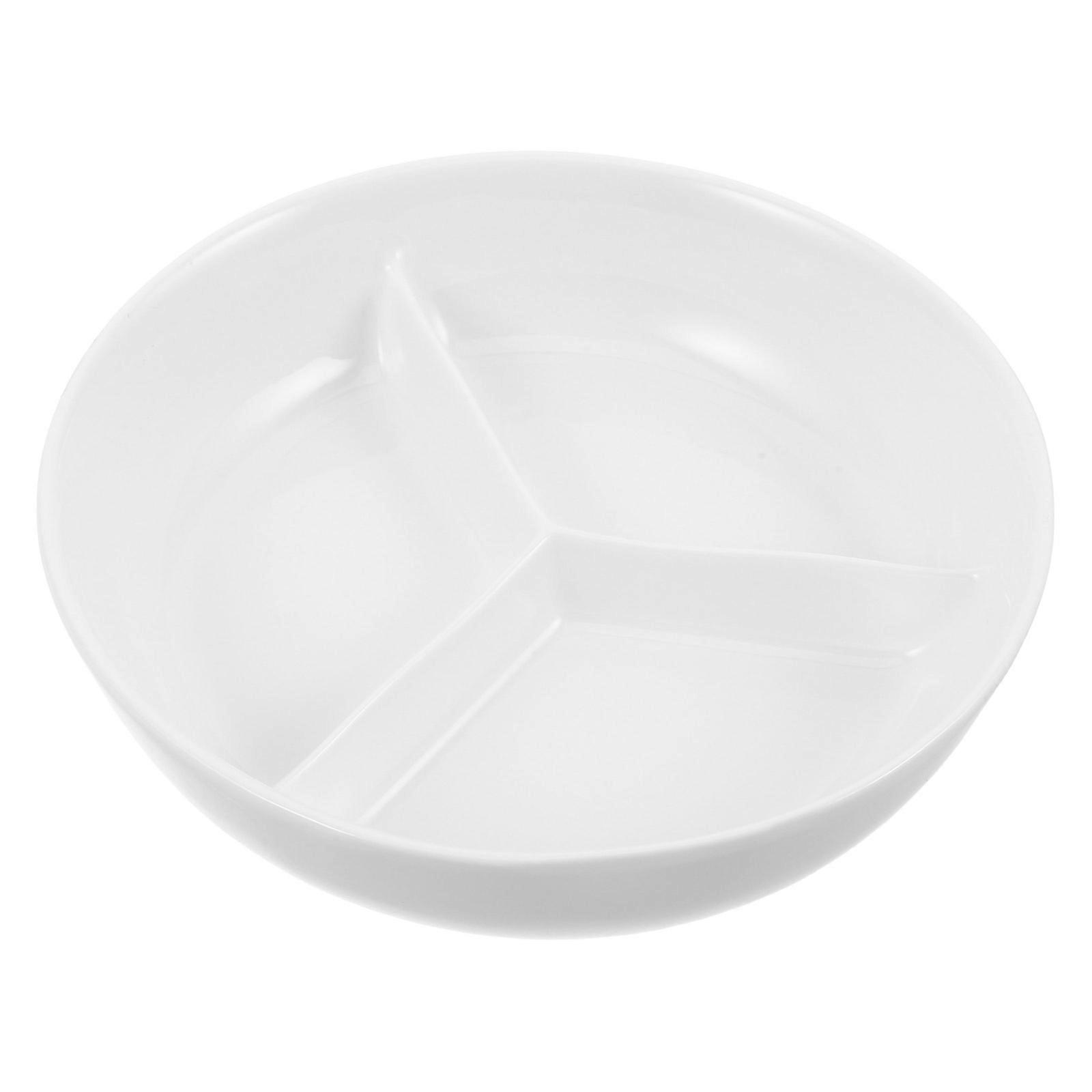 Ceramic Divided Serving Platter for Microwave Use with 3 Compartments