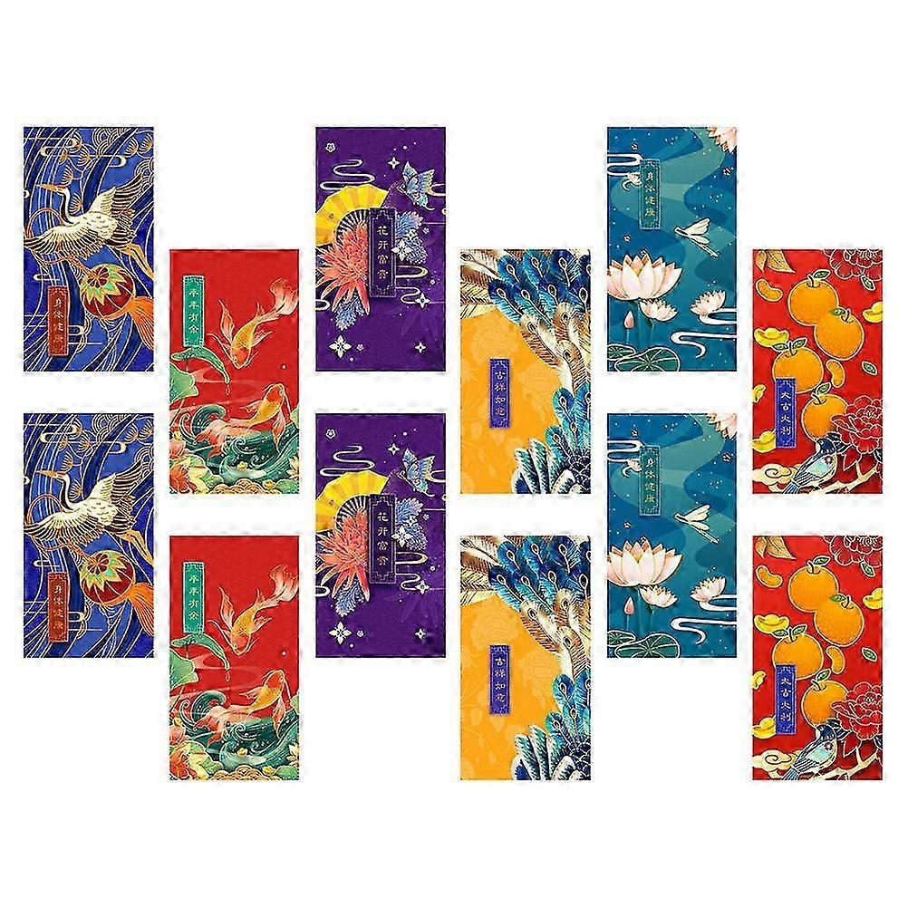 Red Packets compatible with Storage Using 12Pcs Multi Color Paper Material