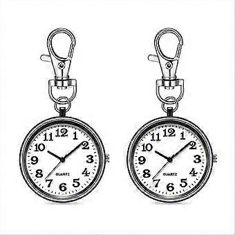 2pcs Nurses Watches Quartz Pocket Watch for Nurses Black_fgz