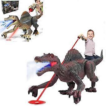 Set di giocattoli di Spinosauro grigio e rosso per bambini, figure realistiche con texture per giocare ed esporre
