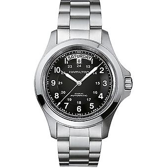 A. Hamilton khaki koning 2 auto e/NEG Braz automatische analogman horloge met H64455133 roestvrijstalen armband