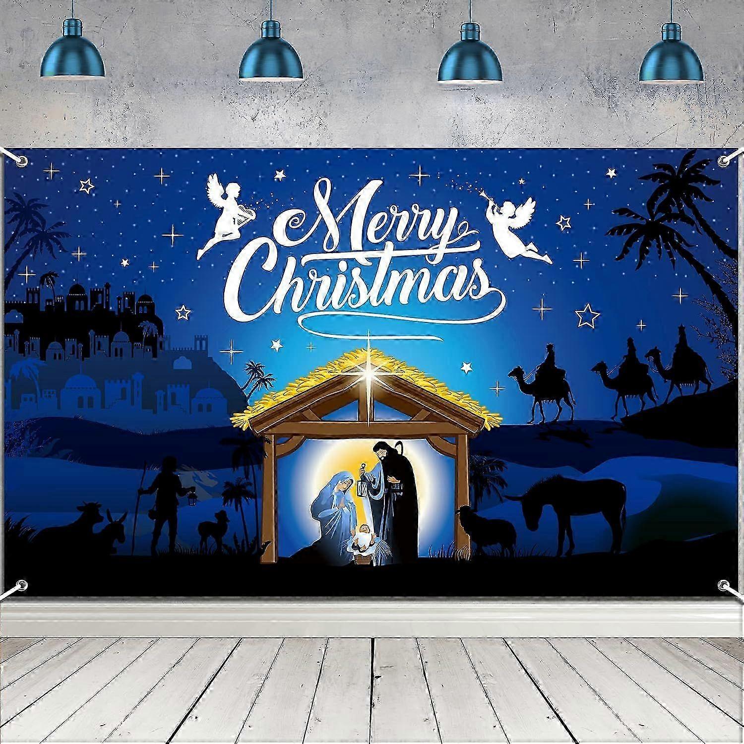 Large Nativity Backdrop 43x73 Inch