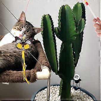 Cat Teaser Replacement Attachment with 6Pcs Butterfly Dragonfly Refills