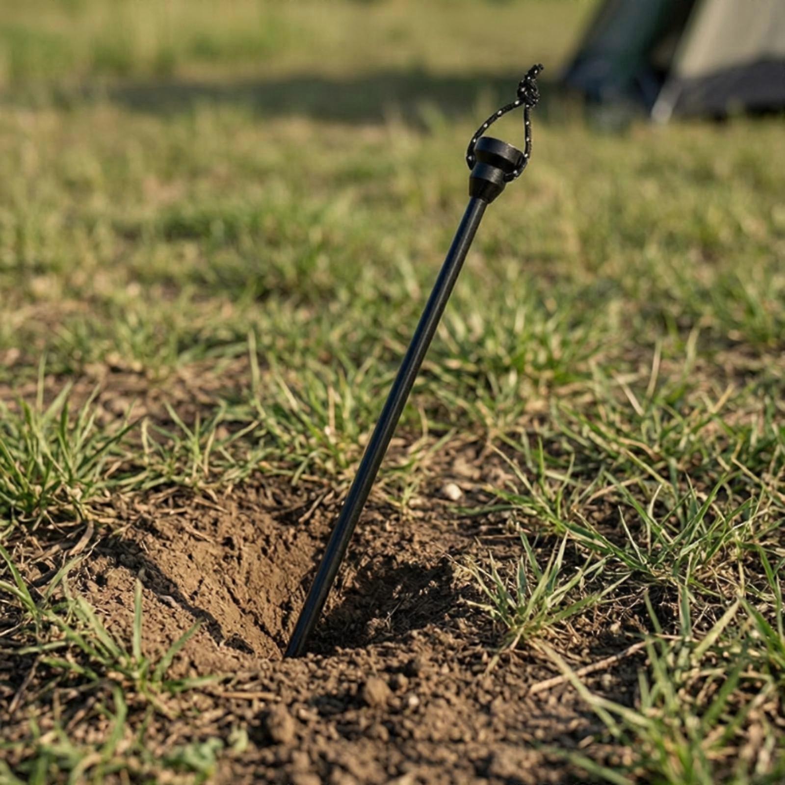 Lamp Stand with Ground Stake Portable Lantern Pole with Hook Lightweight